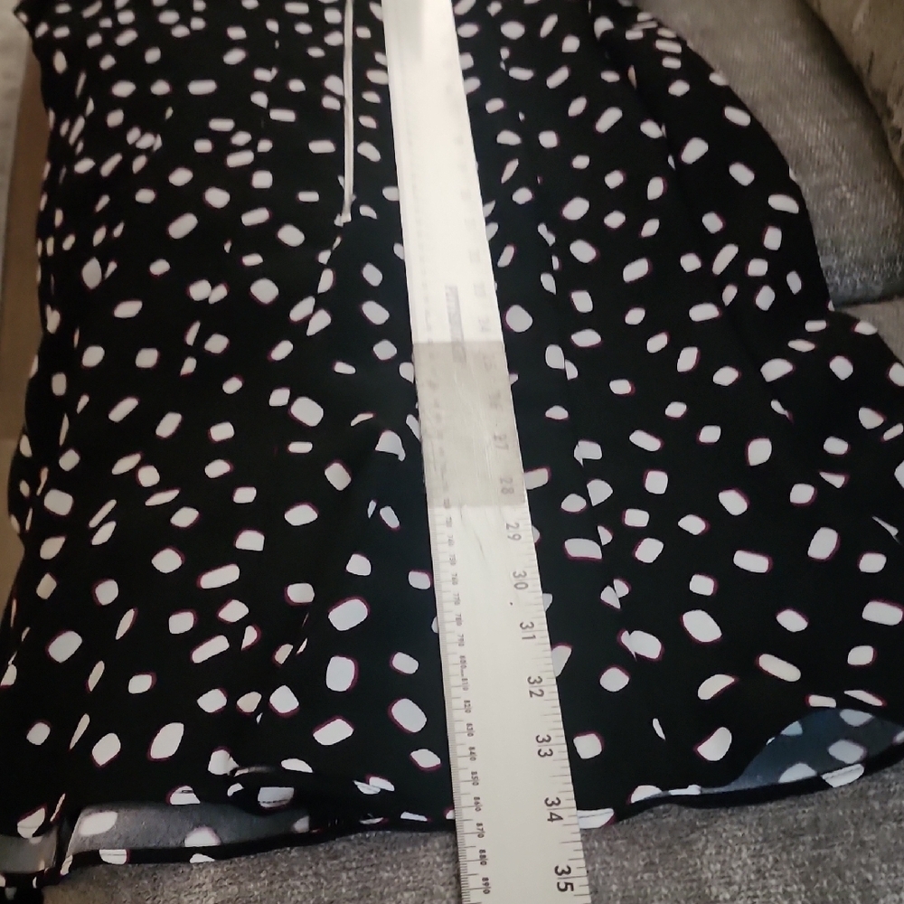 Kate Spade New York Mellow Black Polka Dot Fit & Flare Dress V-Neck - Picture 10 of 10